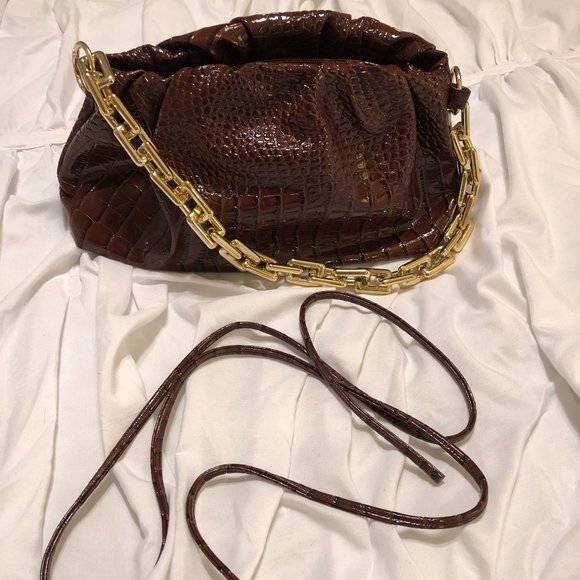 Brown Faux Croc Bag - Picture 2 of 5